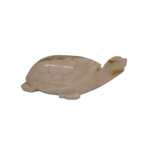 Hand Carved Natural Alabaster Marble Turtle Tortoise Figurine 4.25" Long
